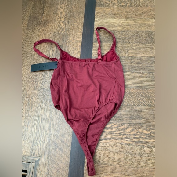 LIONESS Je T'aime Bodysuit Tank Sleeveless Burgundy Wine Women’s Size XL NEW - Picture 9 of 11